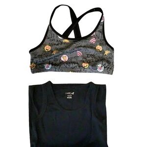 Girls Size L (10-12) Sports Bra & Black Tank Top. Preloved